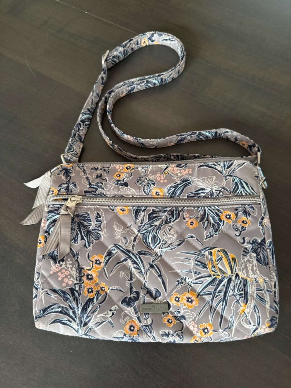 Vera Bradley Performance Twill Triple Compartment Crossbody Bag Rainforest Toile